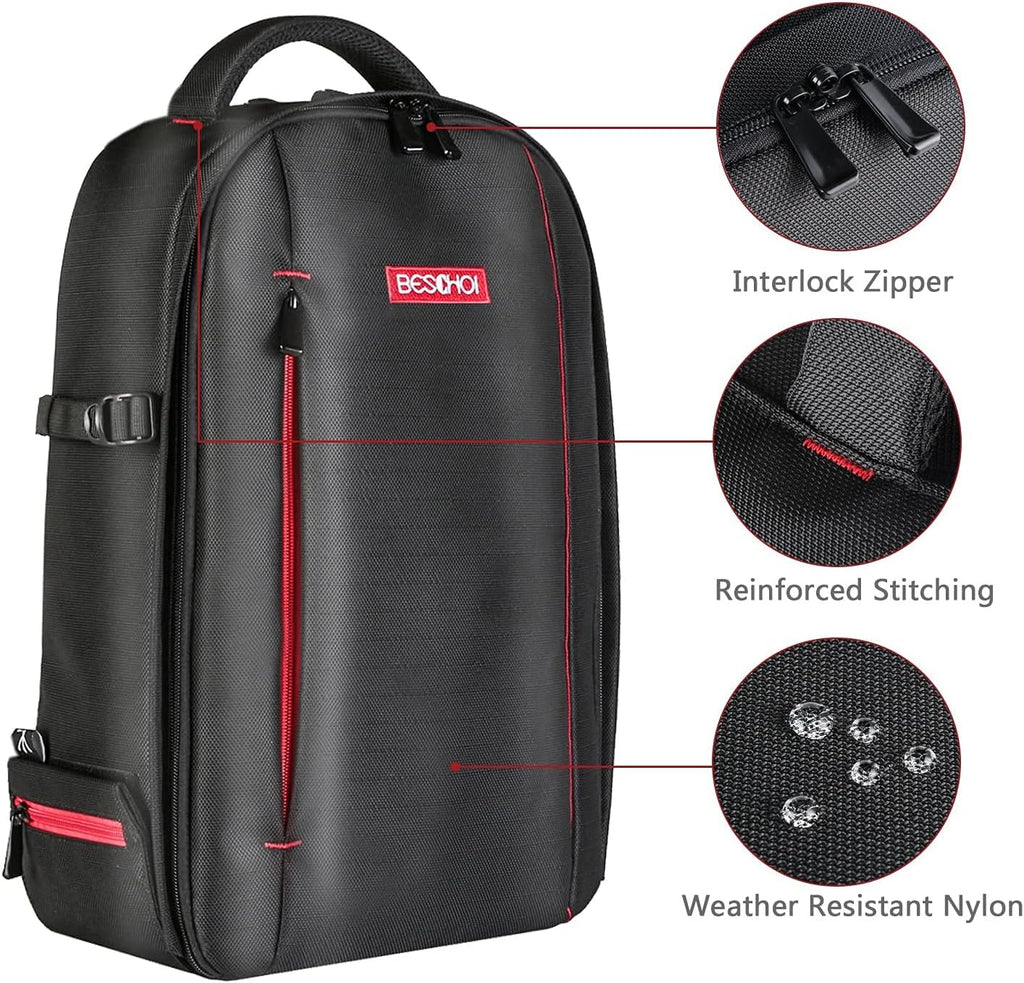 Black Large Waterproof DSLR Camera Backpack K53884