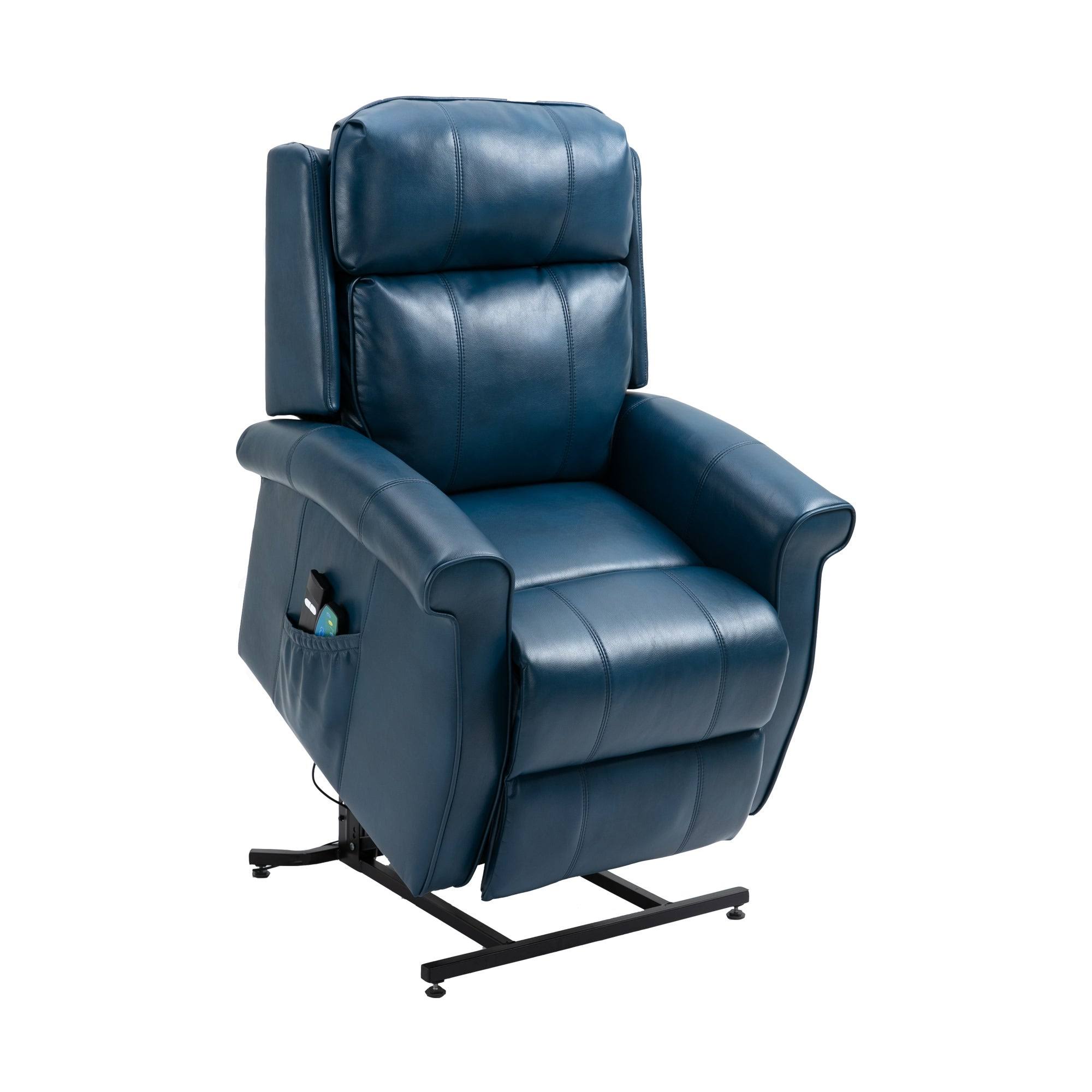 Black Faux Leather Power Lift Recliner Chair L642688