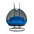 Blue Wicker Hanging Egg-Shaped Swing Chair R210235