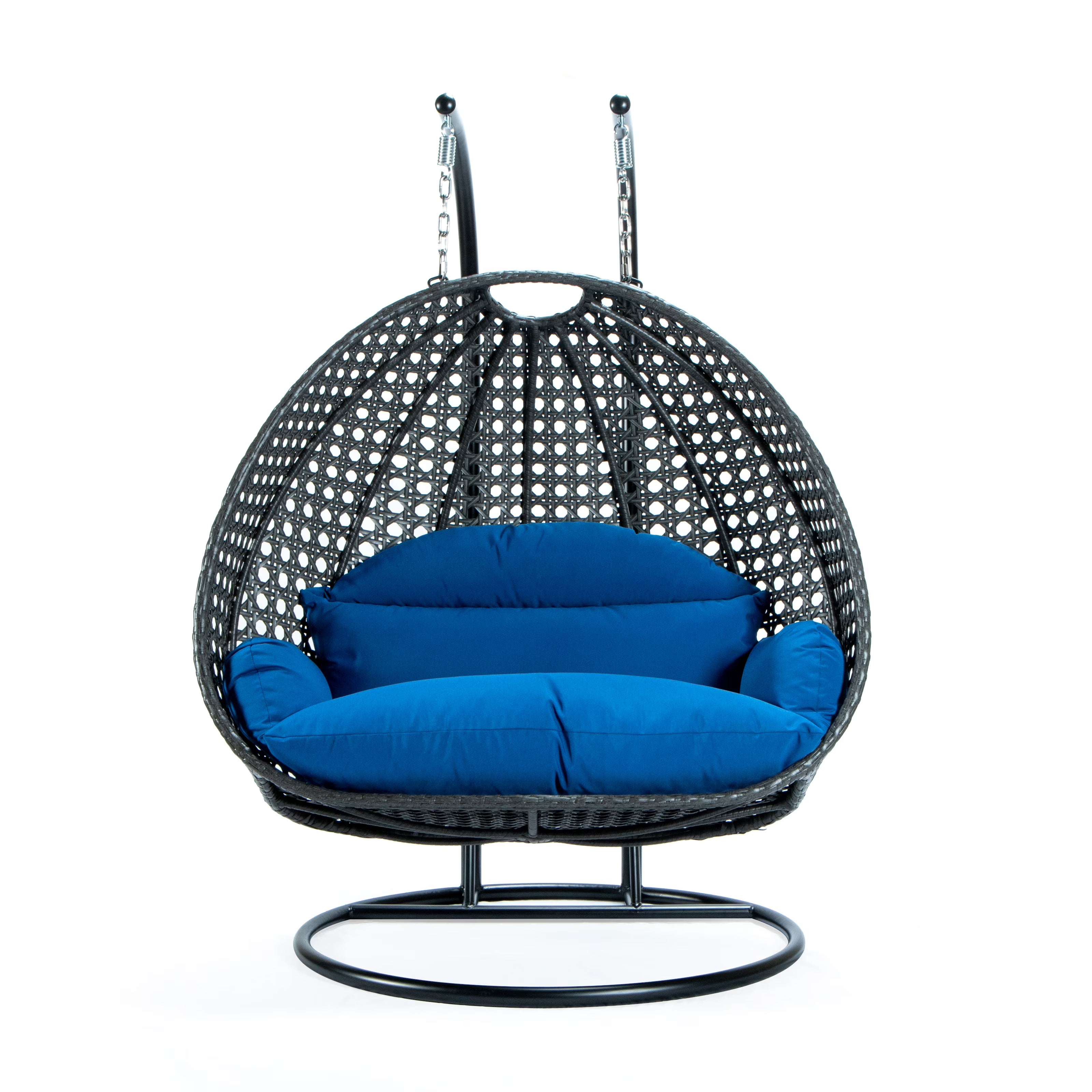 Blue Wicker Hanging Egg-Shaped Swing Chair R210235