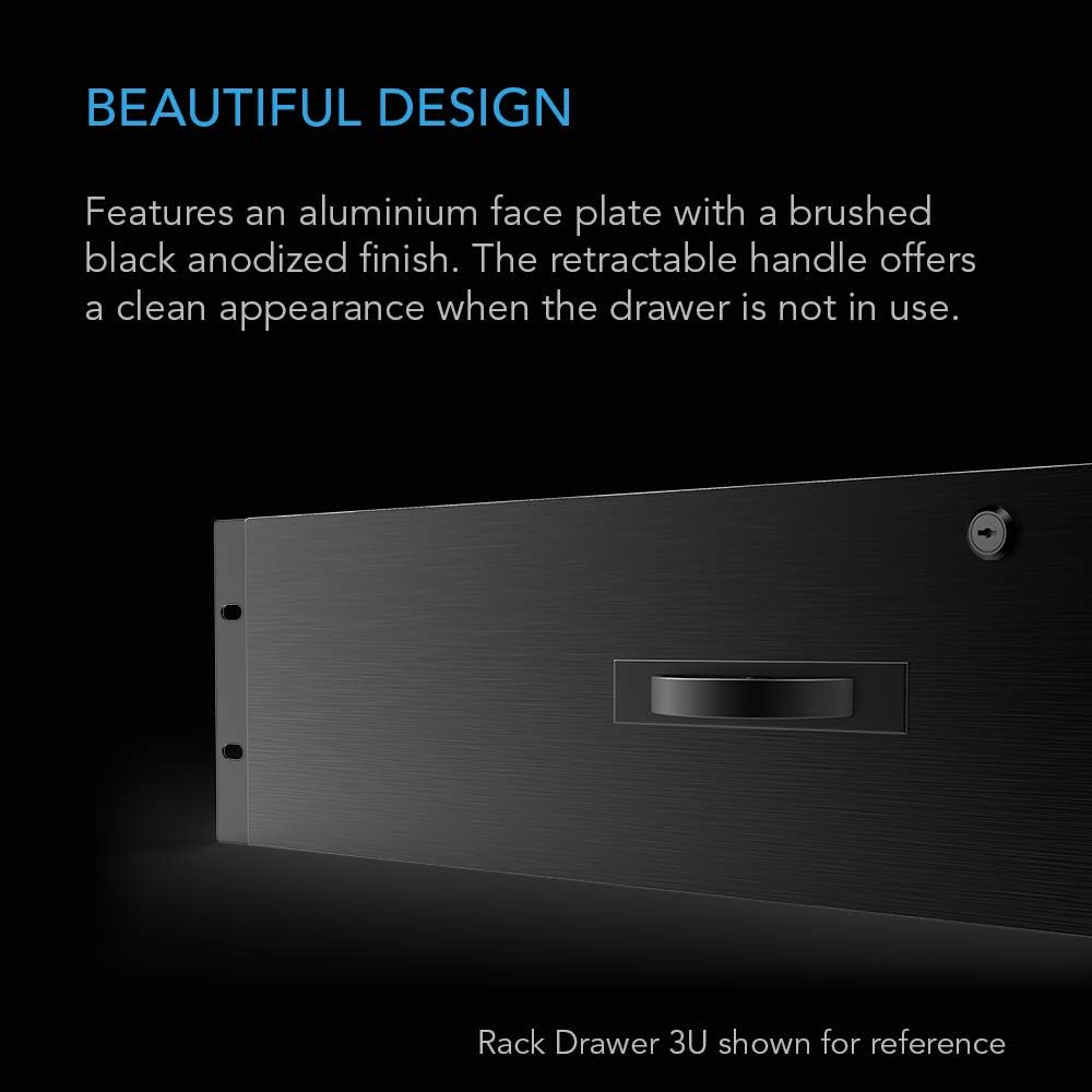 2U Rack Mount Drawer with Lock and Key for 19" Equipment Racks Z77586