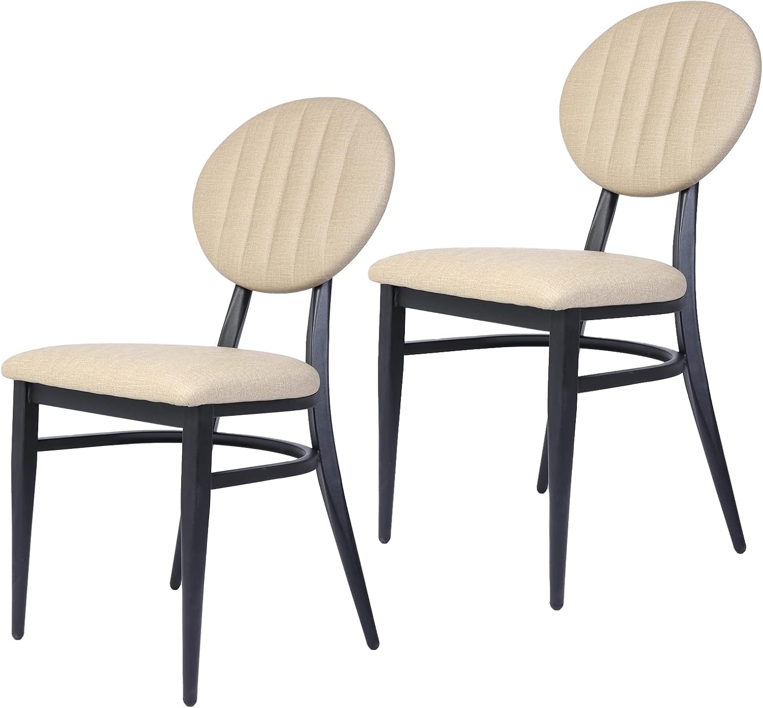 2 Set Dining Side Chairs with Wooden Seat and Metal Legs M339053
