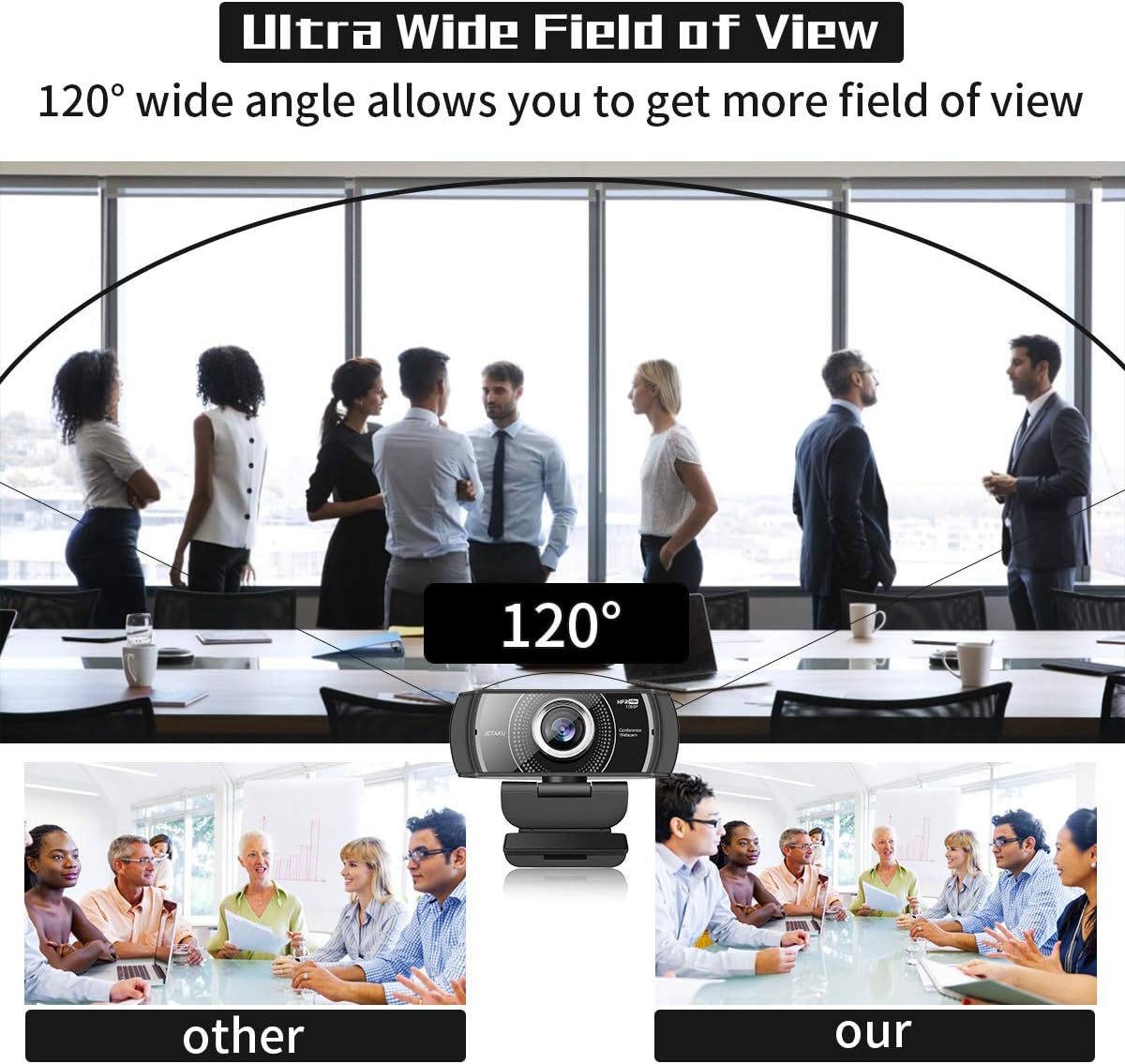 Black 1080P USB Webcam with Microphone G5367