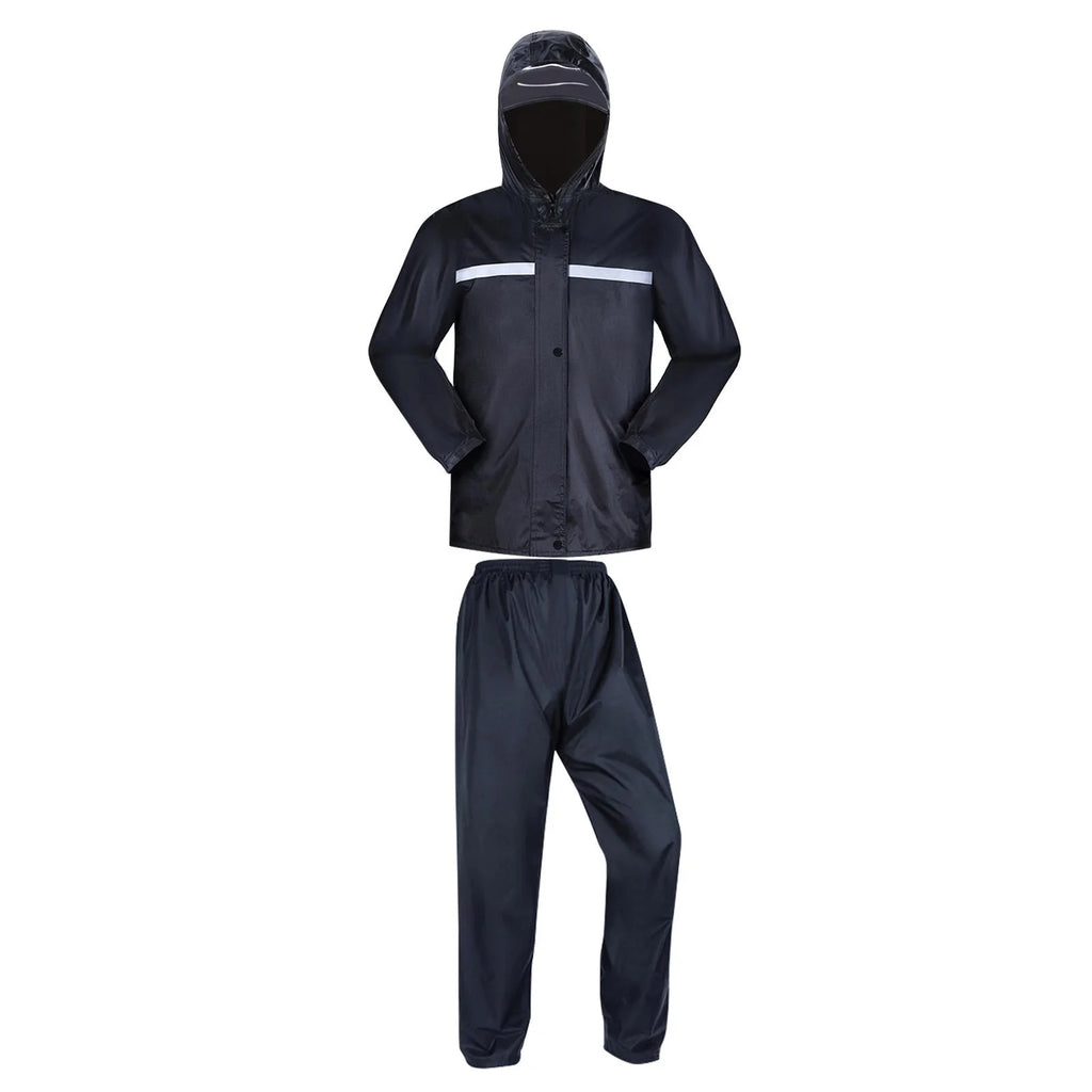 Waterproof Breathable Hooded Rain Jacket with Pants I6852