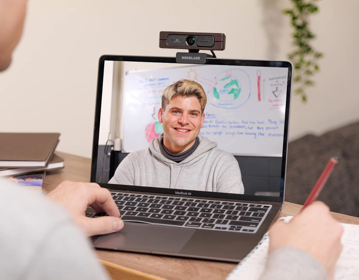 4K Ultra HD Webcam with AI Auto Framing, Wide 125-degree View, Dual Mics & Built-in Privacy Cover, with Tripod J749177