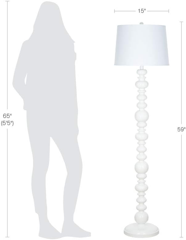 Glossy White Wood-Look Floor Lamp G633171