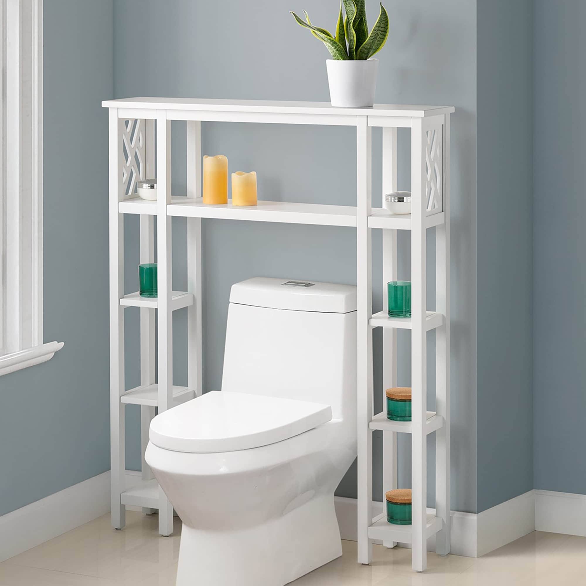 White Bathroom Over Toilet Open Shelving Unit S7275