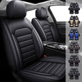Black Waterproof Pu Leather Full Set Car Seat Covers W276630