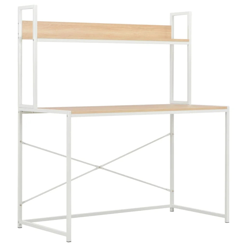 White and Oak Computer Desk Z67725