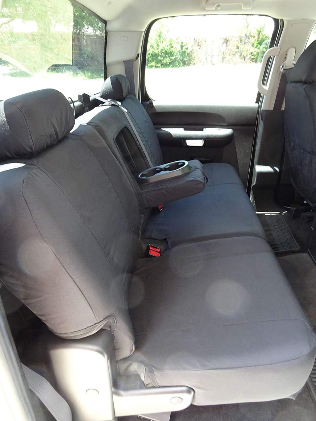 Black Waterproof Rear Seat Covers for Double Cab A825