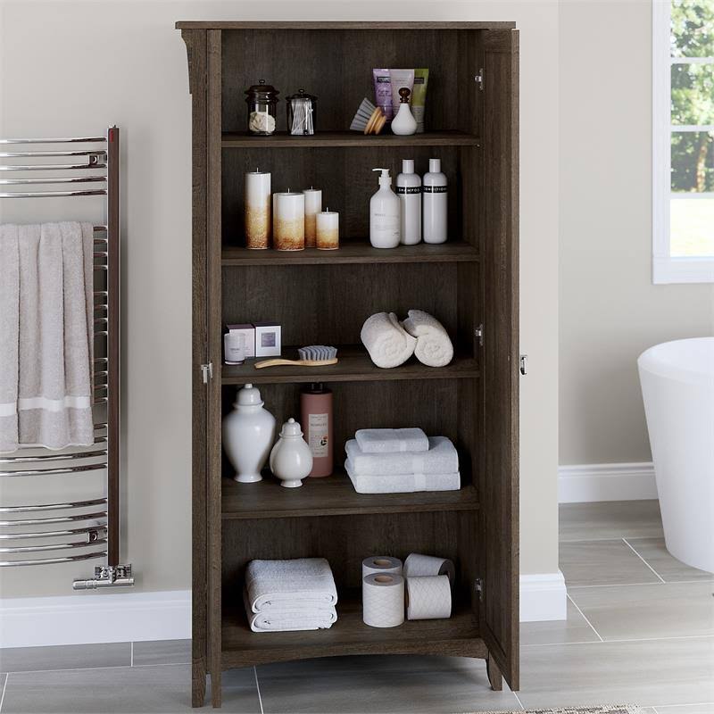 Brown Bathroom Storage Cabinet with Doors S558