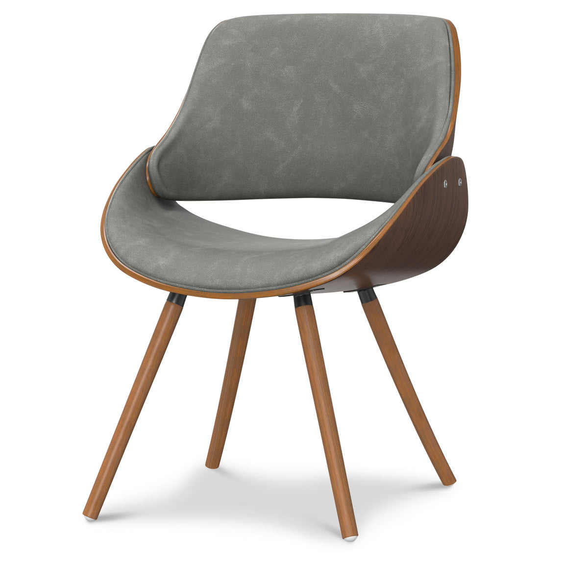 Distressed Grey Faux Leather Bentwood Dining Chair Z217