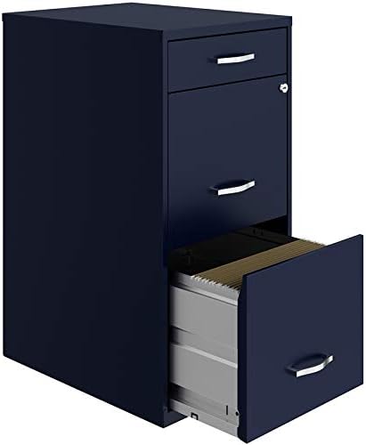 18in Deep 3 Drawer Metal File Cabinet Pearl White J23214