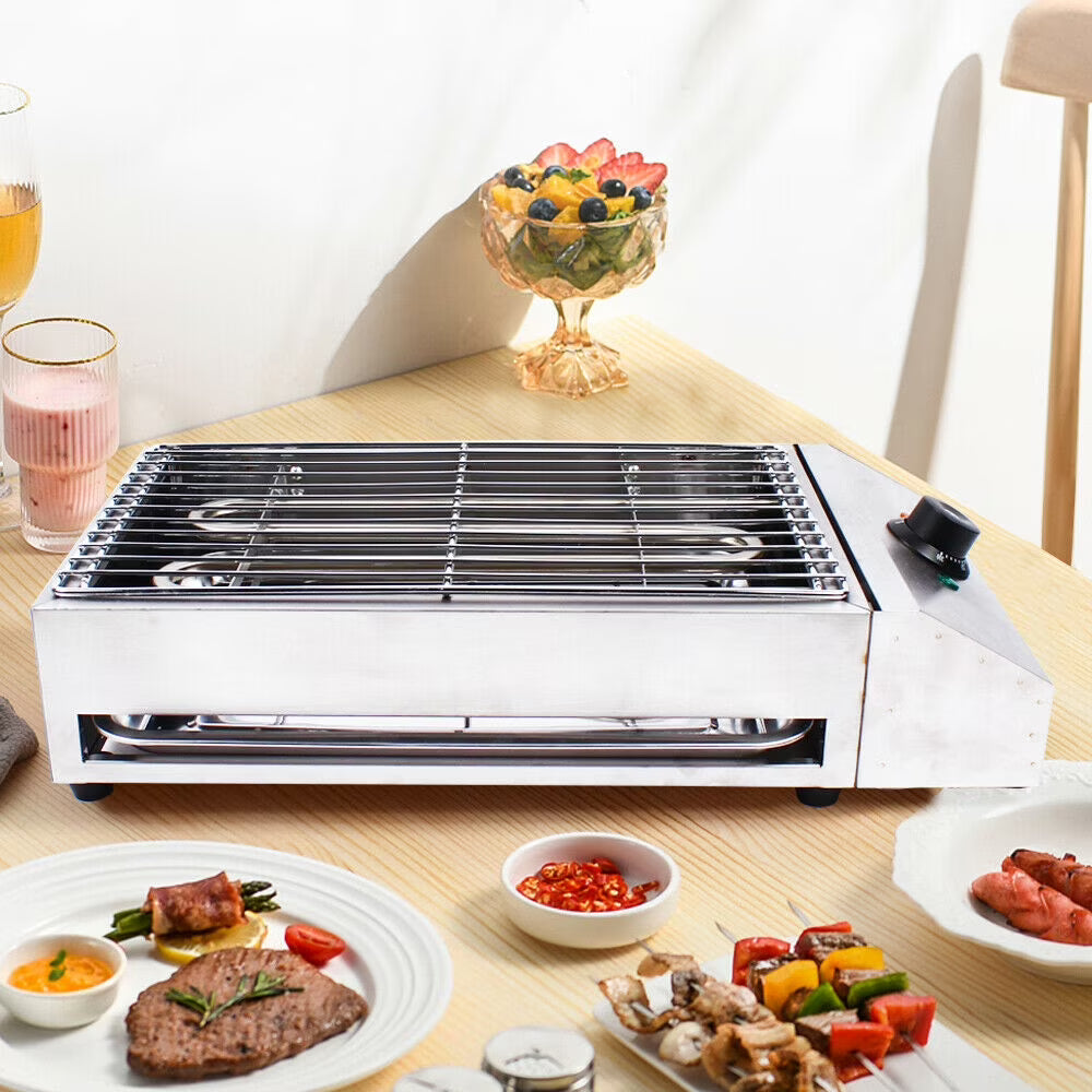 Electric Griddle Flat Top Grill 2800W Portable Stainless Smokeless Cooking Grill D450