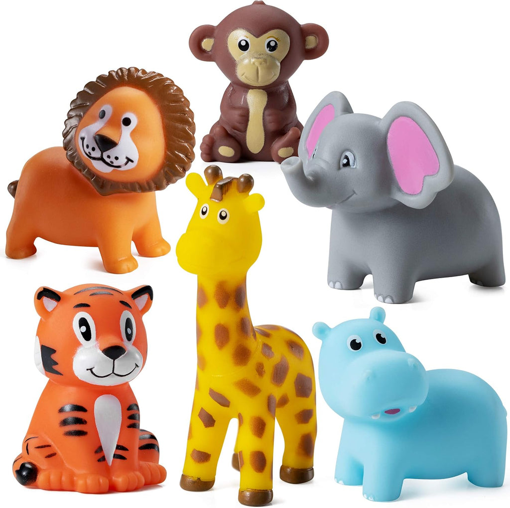 12 Pack Vinyl Safari Jungle Animals Bath Tub Toy F742
