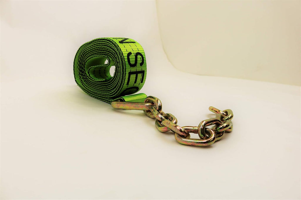 4 Pack 2" X 14' Heavy Duty Strap with 12" Chain Tail E5871