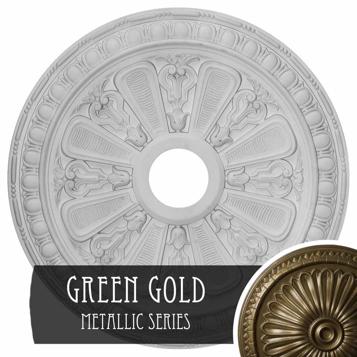 Green Gold Hand-Painted Ceiling Medallion A827267