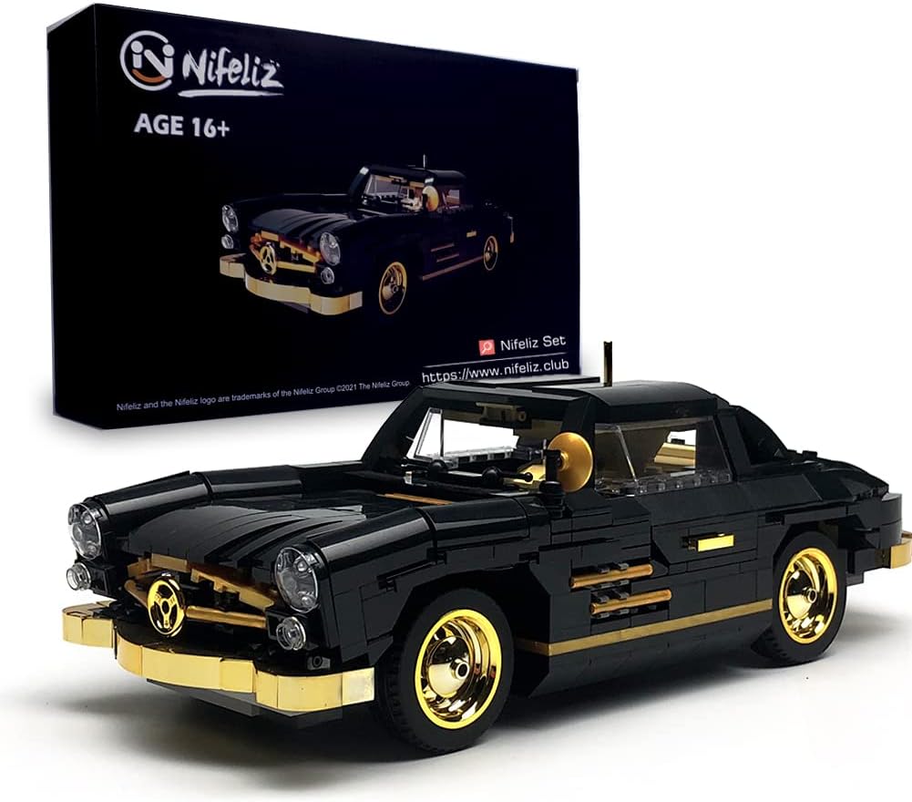 Retro Sports Car Building Blocks Set, 886 Pcs O51420