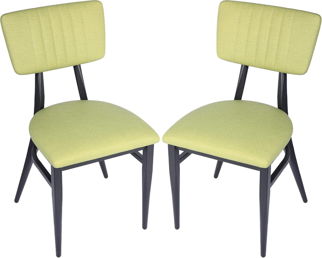2 Set Dining Side Chairs with Wooden Seat and Metal Legs M339053