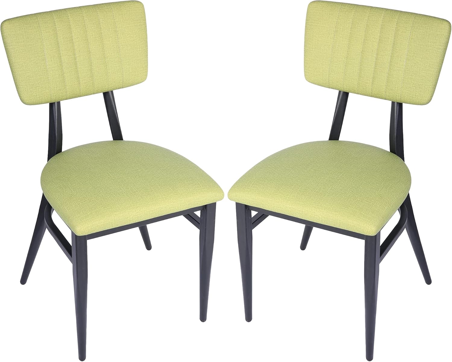 2 Set Dining Side Chairs with Wooden Seat and Metal Legs M339053