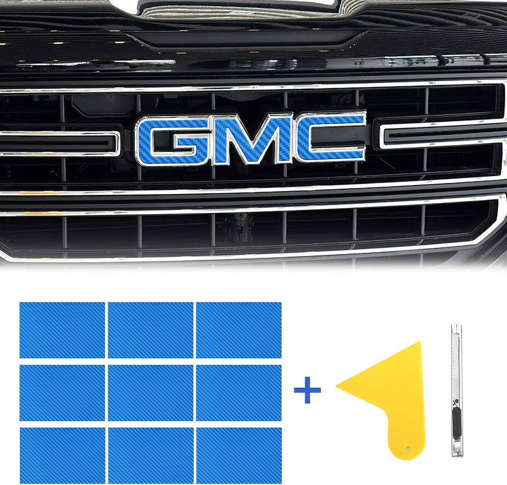 9 Pcs Carbon Fiber Vinyl Wrap Emblem Kit A453