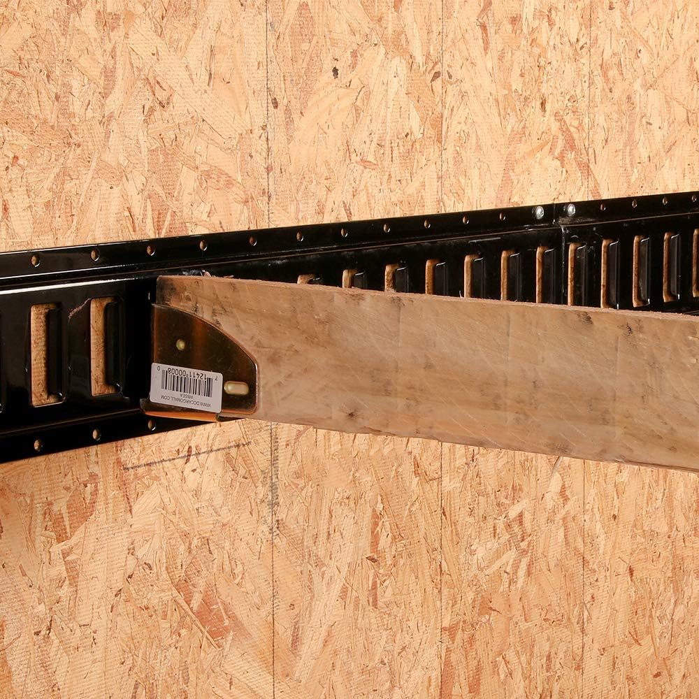E-Track Wood Beam End Socket Shelf Brackets with E Track Fittings X48917