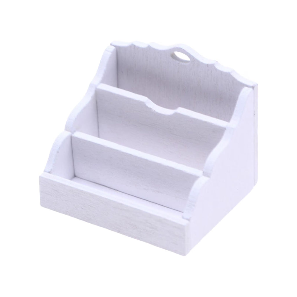 White 1:12 Scale Dollhouse Miniature Magazine Paper Rack K371120