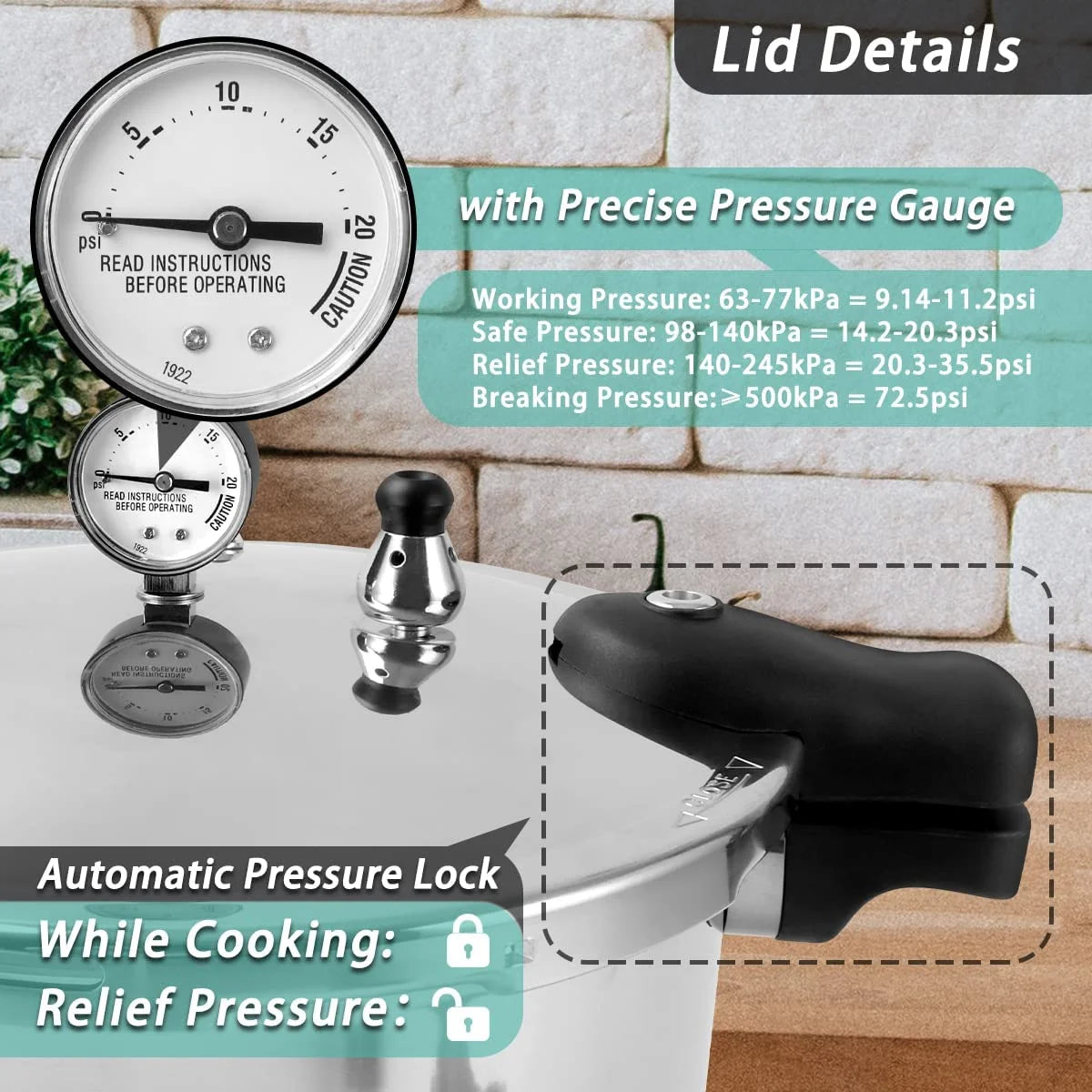 23 Quart Nonstick Aluminum Pressure Cooker and Canner D54423