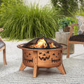 30 in. Outdoor Wood-Burning Steel Fire Pit with Spark Screen and Poker Q736