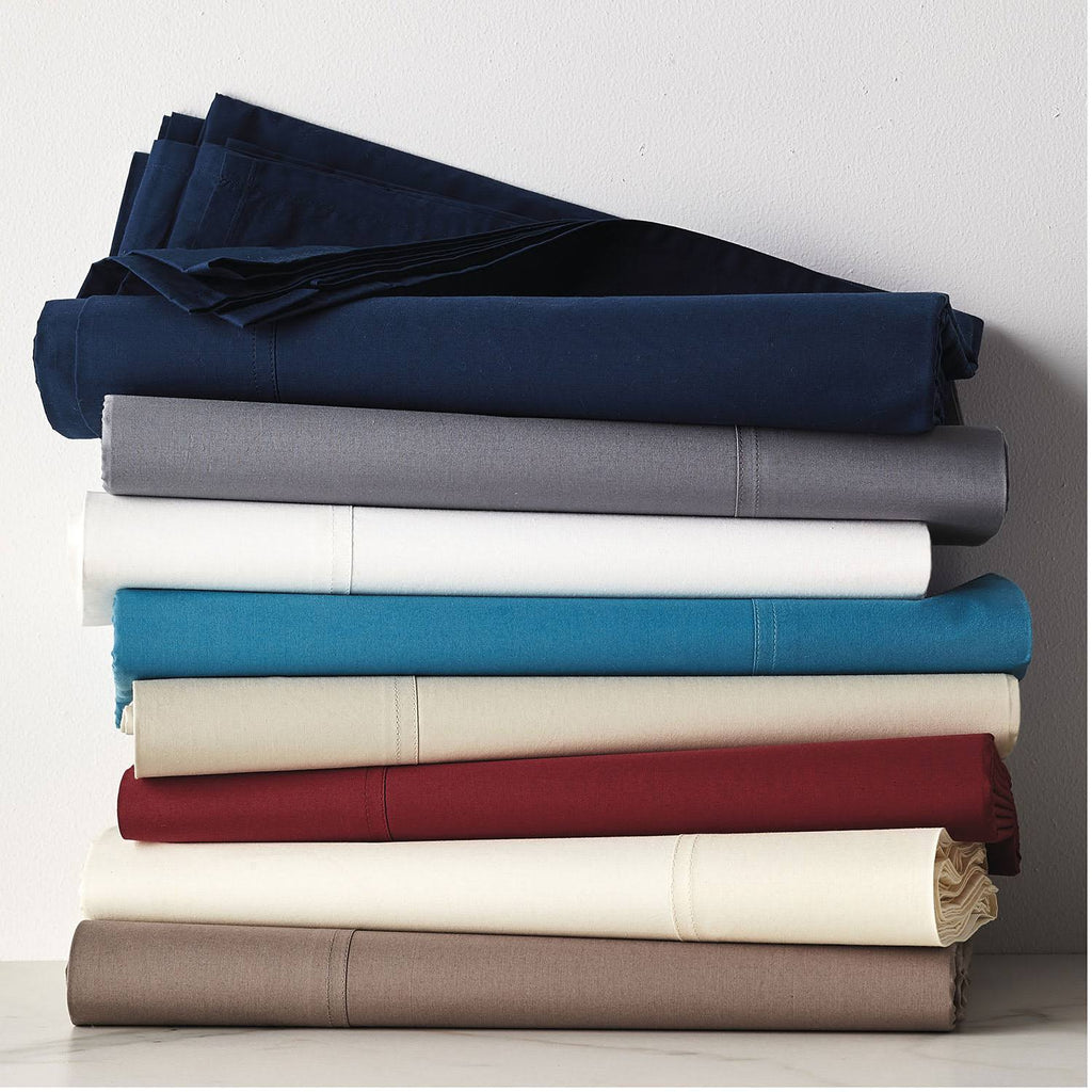 Oversized Queen Supima Cotton Percale Deep Pocket Flat Sheet Green X720