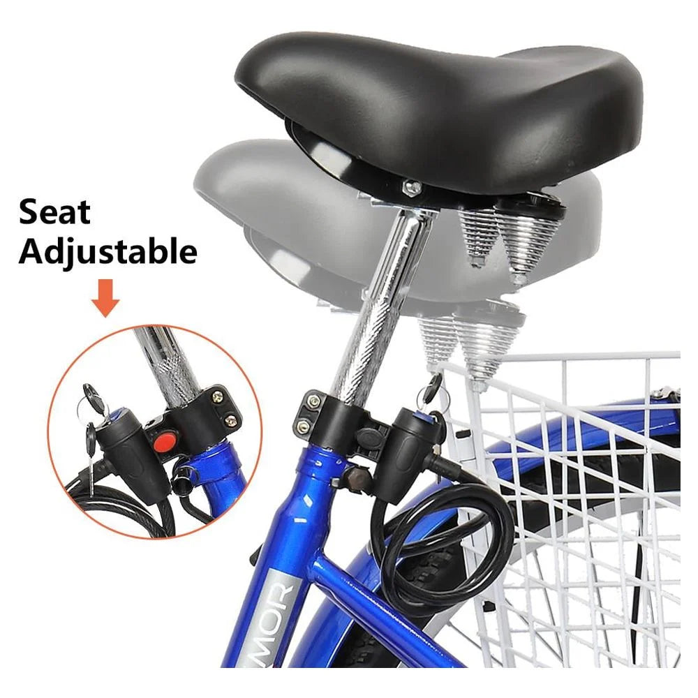 Adult Tricycle 24" Wheels 7 Speed Blue K851495