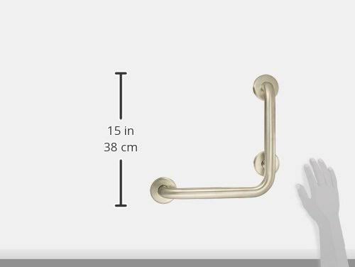Silver L-Shaped Bathroom Safety Bar Q6304