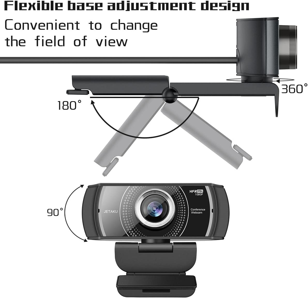 Black 1080P USB Webcam with Microphone G5367